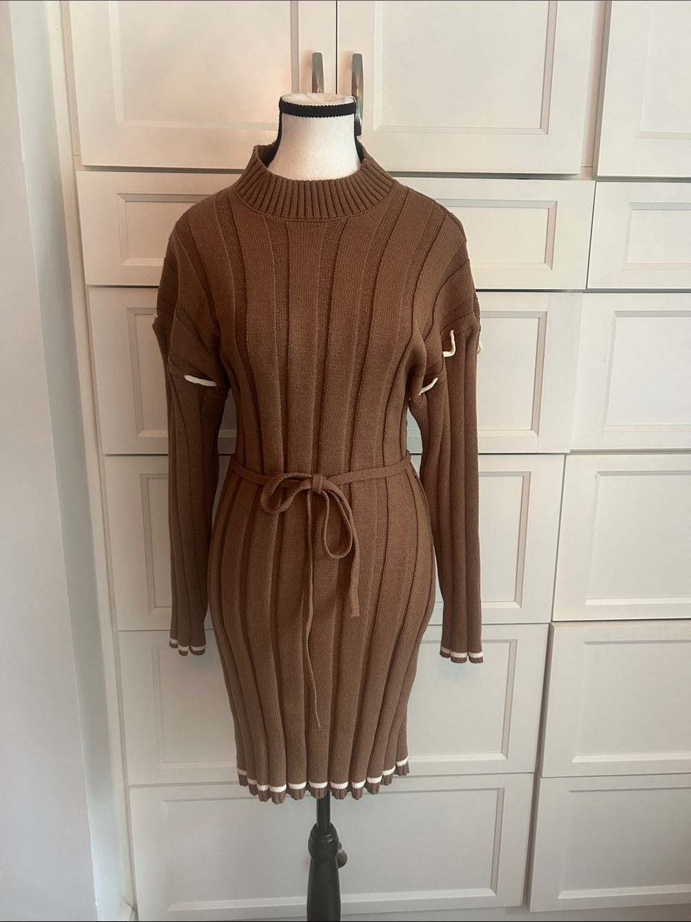 Sunday Edition Brown & cream Sweater Dress
